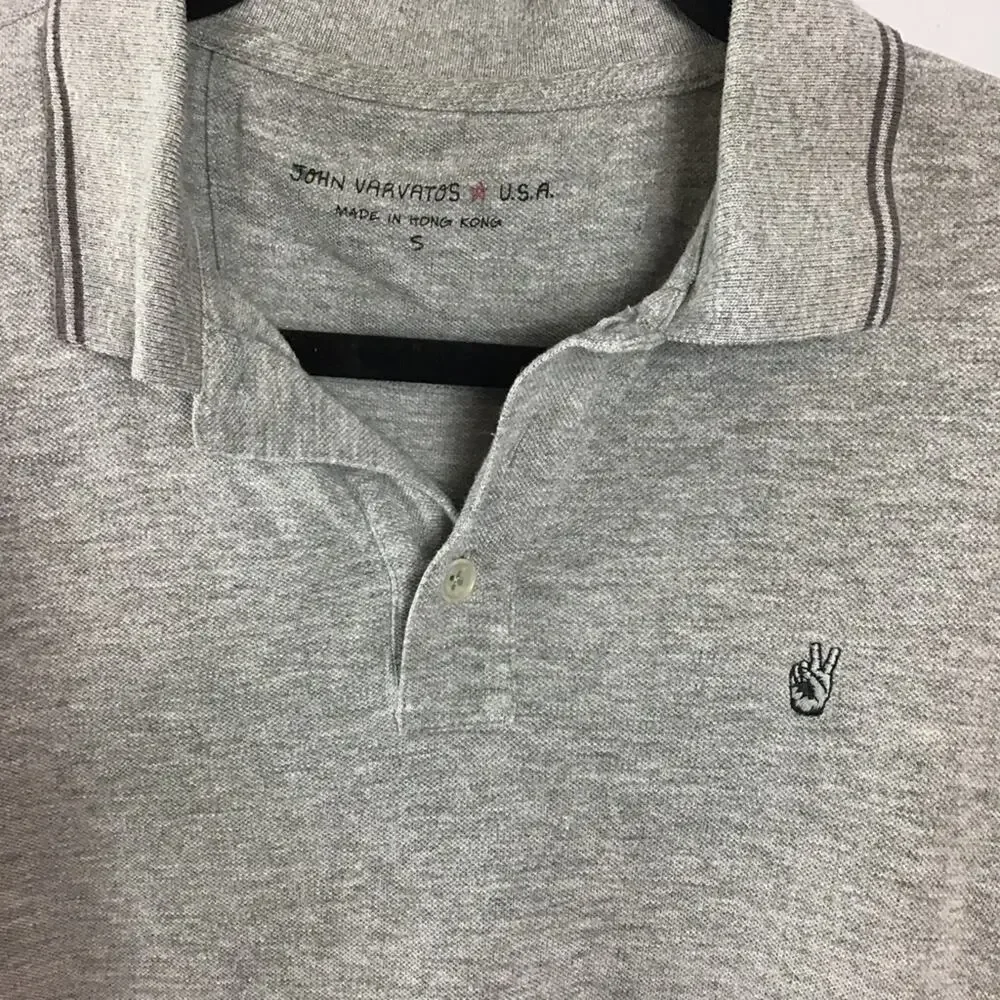 John Varvatos gray short‎ sleeve polo small